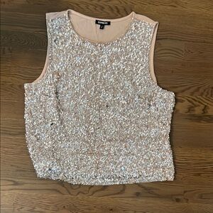 Express Multicolored Sequin Sleeveless Tank Top